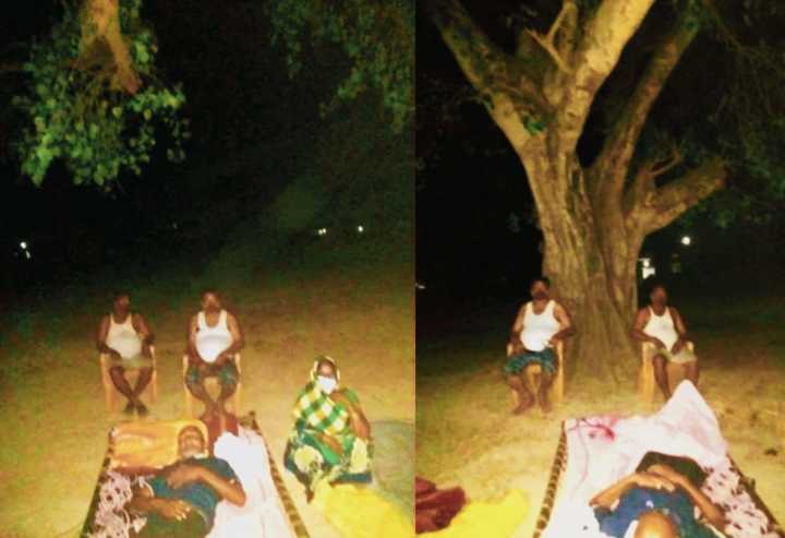 corona infected elderly treatment by sleeping under banyan tree after oxygen level low in gorakhpur