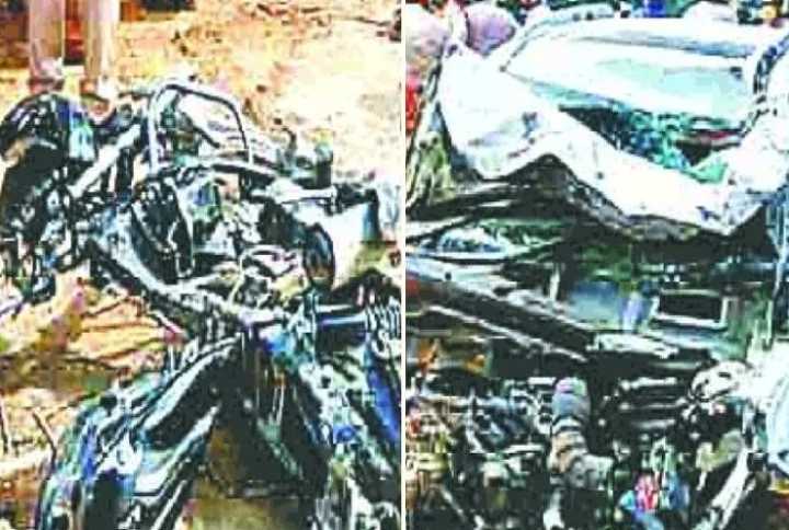 couple and three daughters died in road accident at garhshankar