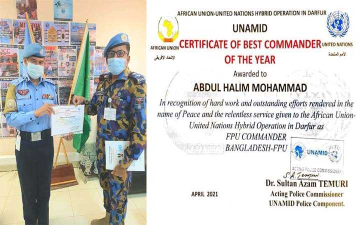 bangladesh police recognizes best fpu commander in un peacekeeping operations