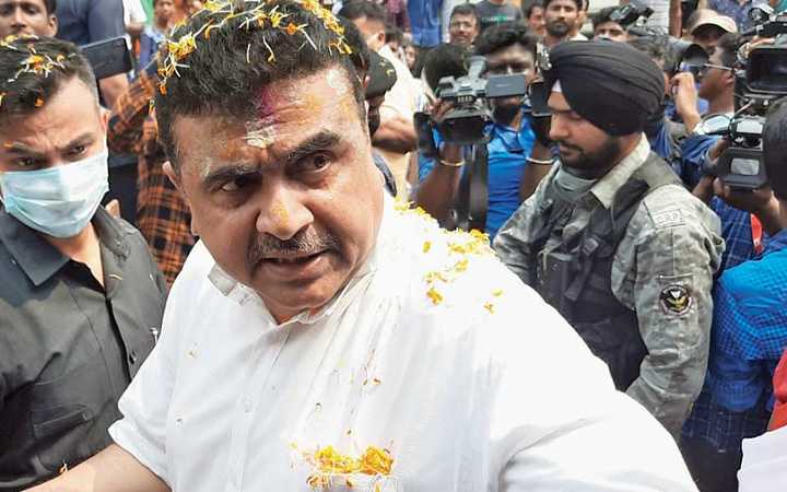 suvendu adhikari threatens to go court alleging ec fails during counting