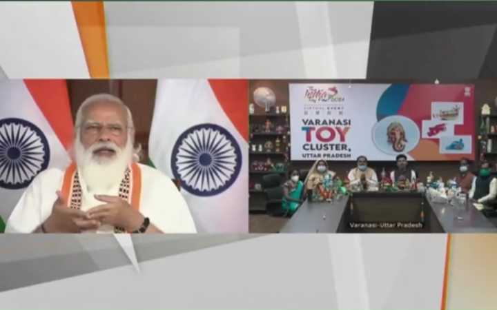 modi mantra vocals for locals at toy fair