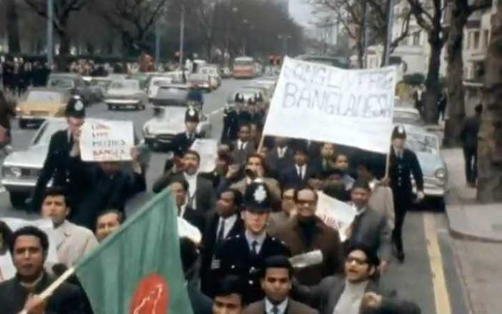 demonstration in london demanding recognition of bangladesh