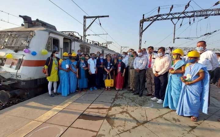 women run a whole train in international womens day