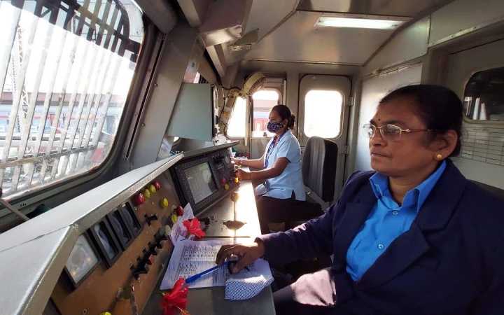 women run a whole train in international womens day