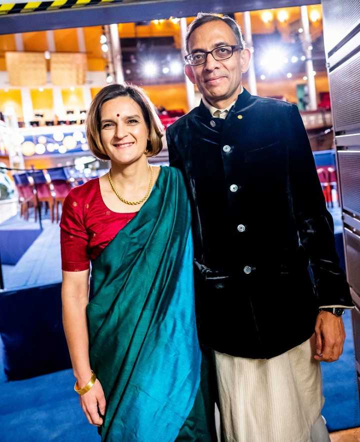 the nobel prize committee shares abhijit banerjee and esther duflos photo on valentines day