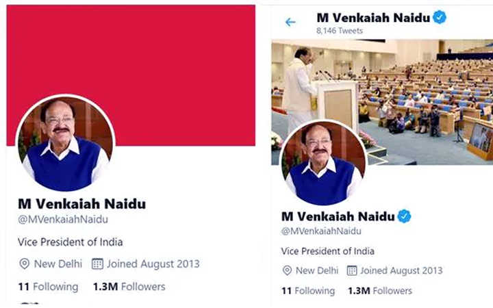 controversial blue tick on vice presidents account returned to twitter but not to rss leaders