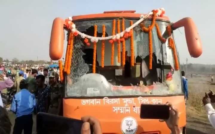 bjp chariot vandalism in manbazar