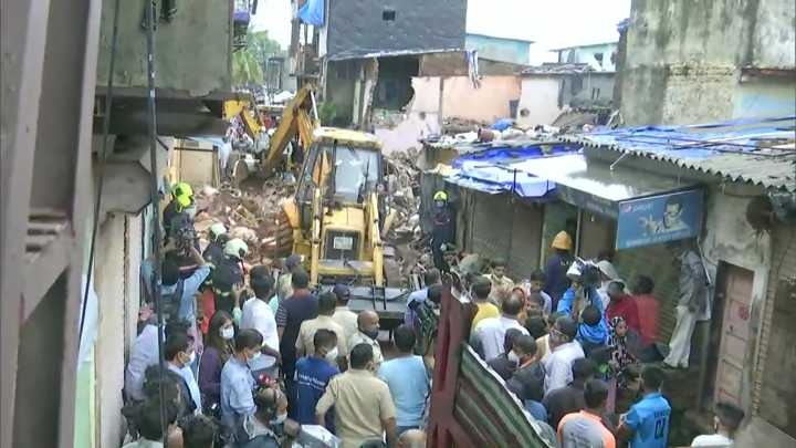 four storey building in malvani area of mumbai collapsed